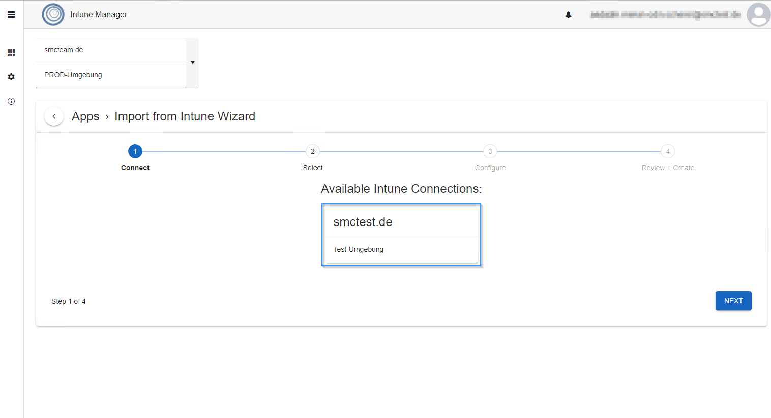 IntuneManager - Import from Intune- Connect.png